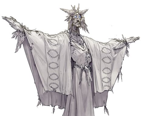 ArtStation - Daily Character Sketches Religious Character Design, Occultist Character Design, Godlike Character Designs, Gods Character Design, Dream Character Design, Mummy Character Design, Priest Concept Art, Cultist Character Design, White Character Design