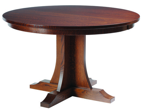 Hamilton Pedestal Table | Amish Originals Pedestal Dining Room Table, Mission Table, Oak Dining Room Table, Round Dining Room Table, Quarter Sawn White Oak, Round Dining Room, White Oak Wood, Amish Furniture, Oval Table