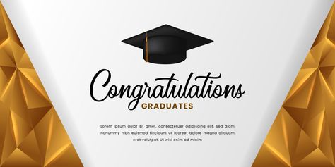 Congratulations Banner Design, Graduation Banner Design, College Background, 3d Graduation Cap, Graduation Background, Twitter Template, Graduation Message, Congratulations Banner, Banner Graduation