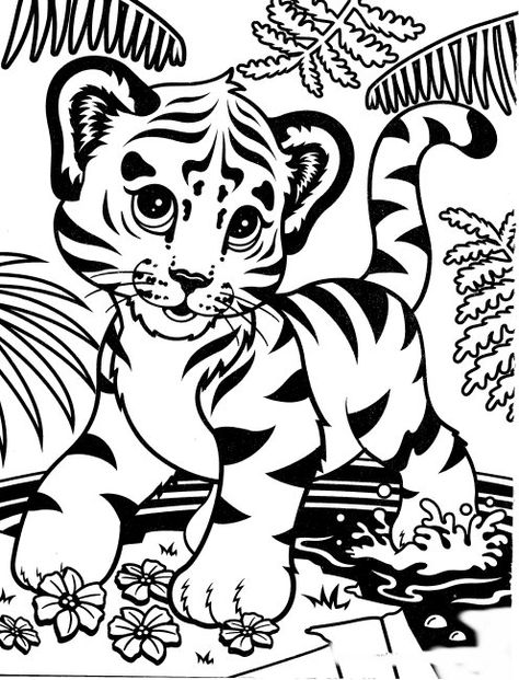 Tiger Coloring Pages, Lisa Frank Coloring Books, Tiger Coloring, Cartoon Tiger, Horse Coloring Pages, Cute Tigers, Cartoon Coloring Pages, Lisa Frank, Coloring Pages To Print