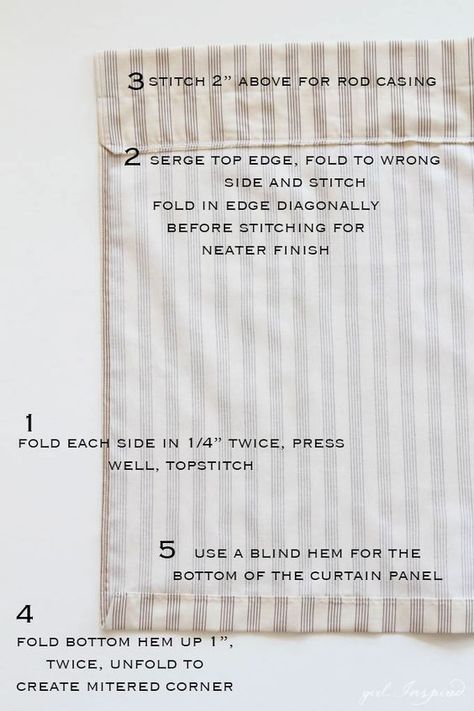 Curtains Sewing, Curtain Sewing Pattern, Curtain Tutorial, Clothes Tips, Small Curtains, Blind Hem, No Sew Curtains, Sewing Machine Feet, Simple Curtains