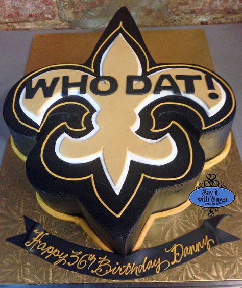 New Orleans Saints Birthday Party Ideas, New Orleans Saints Cake Ideas, Saints Birthday Cake, New Orleans Saints Cake, Saints Football Party, Cake Winter, New Orleans Saints Logo, Saints Logo, Truck Cake