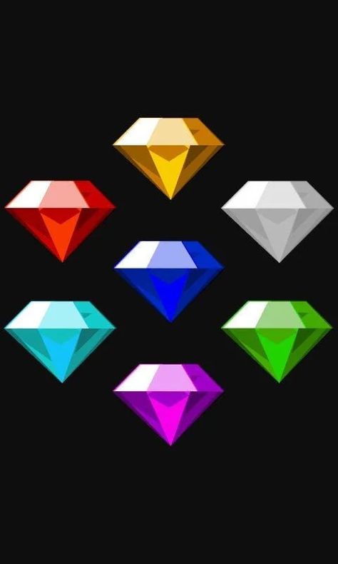 7 Chaos Emeralds, Chaos Emeralds Art, Sonic Emeralds, Master Emerald, Pony Party Favors, Sonic Sonic, Sonic The Movie, Chaos Emeralds, Magical Girl Aesthetic