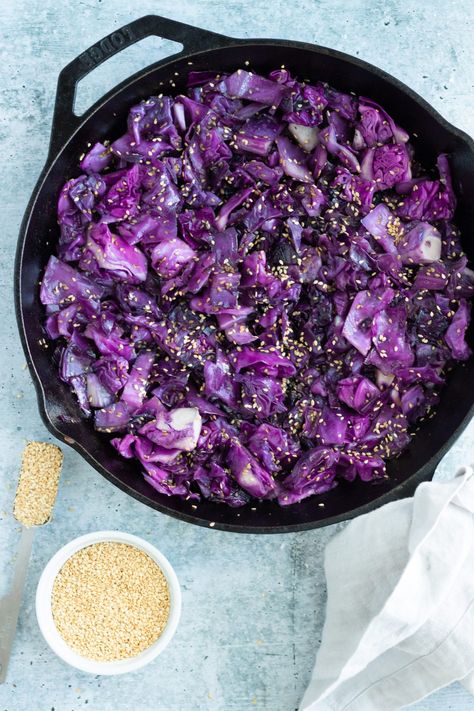 Sauteed Purple Cabbage Recipes, Sautéed Purple Cabbage, Sauteed Purple Cabbage, Purple And Green Cabbage Recipes, Cabbage Recipe Keto, Cabbage Recipe Healthy, Purple Cabbage Recipe, Sweet And Sour Red Cabbage, Purple Cabbage Recipes