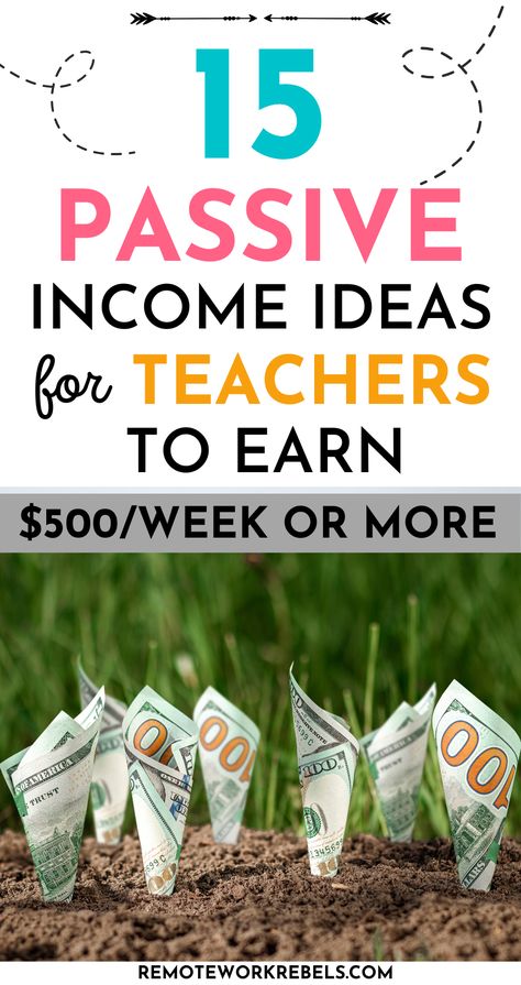 Simple Side Hustles, Ways For Teachers To Make Extra Money, Supplemental Income Ideas, Side Income Ideas, How To Make Passive Income, Side Hustles For Teachers, Side Jobs For Teachers, Extra Income Ideas, Multiple Sources Of Income Ideas