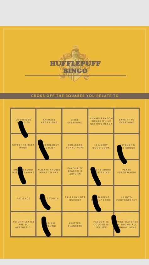 #hufflepuff #f4f #bingo Bingo