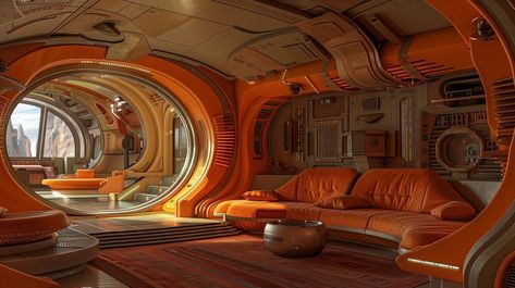 Sci Fi Apartment, Sci Fi Bedroom, Scifi Room, Sci Fi Room, Scifi Interior, Creative Life Hacks, Space Ships Concept, Futuristic Home, Spaceship Interior