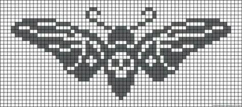 Beetle Crochet Grid, Beetle Alpha Pattern, Moth Pixel Art Grid, Moth Alpha Pattern, Moth Cross Stitch, Red Cross Stitch, Cross Stitch Quotes, Graph Crochet, Cross Stitch Fonts