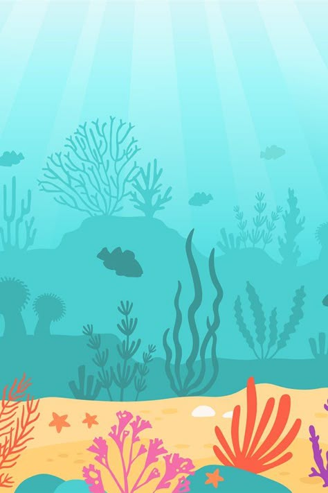 Water Cartoon Background, Cartoon Underwater Scene, Underwater Cartoon Backgrounds, Underwater Background Drawing, Cartoon Coral Reef, Sea Background For Editing, Sea Cartoon Background, Under Water Background, Under The Sea Cartoon