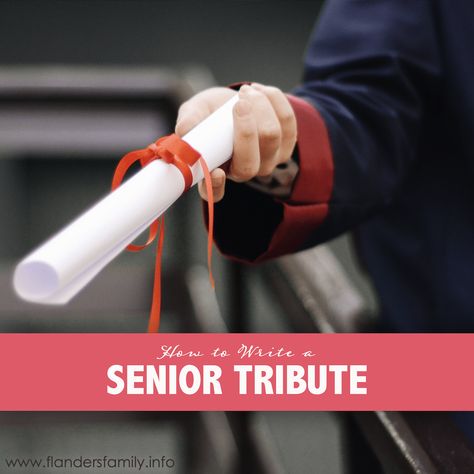 How to Write a Senior Tribute (& more graduation questions) Senior Tributes From Parents, School Graduation Quotes, High School Graduation Quotes, Senior Ads, Biblical Parenting, Good Gift Ideas, Free Printables Organization, Senior Ideas, Graduation Quotes