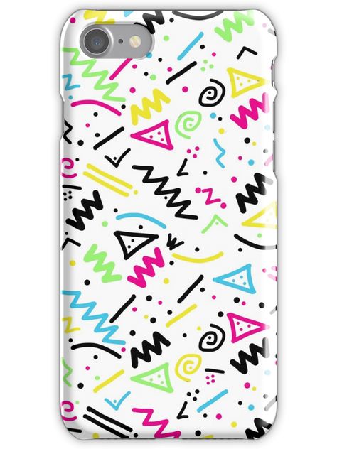 Retro 80's 90's Neon Pink Green Blue Yellow Doodle iPhone 7 Snap Case 90s Pattern, Doodle Designs, Doodle Sketch, 80s Retro, Doodle Patterns, Postcard Size, Neon Pink, Doodle Art, Blue Yellow