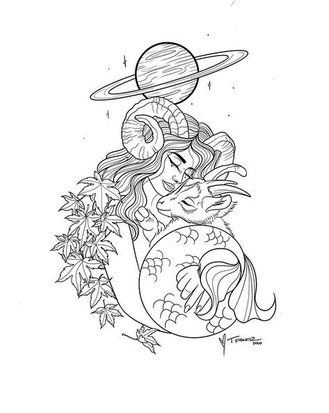 Capricorn Mermaid Tattoo, Ruled By Saturn, It Tattoo, Saturn Tattoo, Cute Thigh Tattoos, About Capricorn, Cowgirl Tattoos, Sea Goat, Tarot Card Tattoo