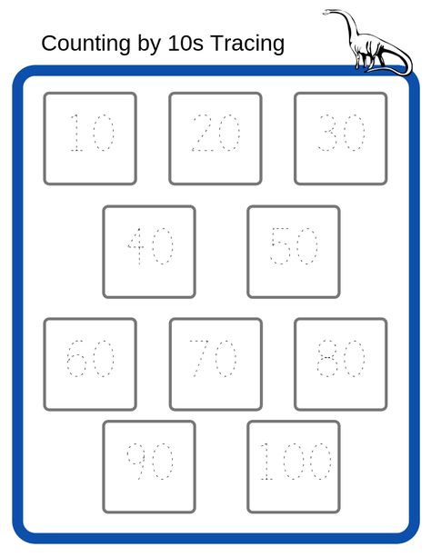 Counting By 10s Worksheet, Count By 10s Worksheet, Preschool Number Matching, Count By 10s, Kindergarten Math Free, Preschool Number Worksheets, Preschool Math Games, Kindergarten Math Worksheets Free, Counting By 5's