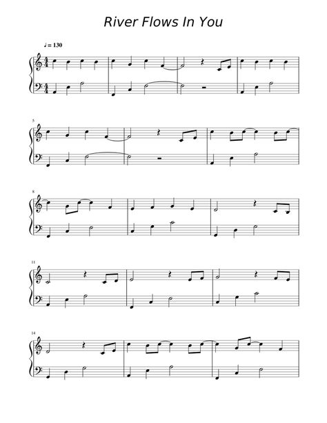 Print and download in PDF or MIDI River Flows In You. Free sheet music for Piano. Made by isomnia. Violin Sheet Music For Beginners, Piano Notes For Beginners, Piano Sheet Music Beginners, Beautiful Violin, Popular Piano Sheet Music, River Flows In You, Easy Sheet Music, Free Piano Sheets, Piano Notes Songs