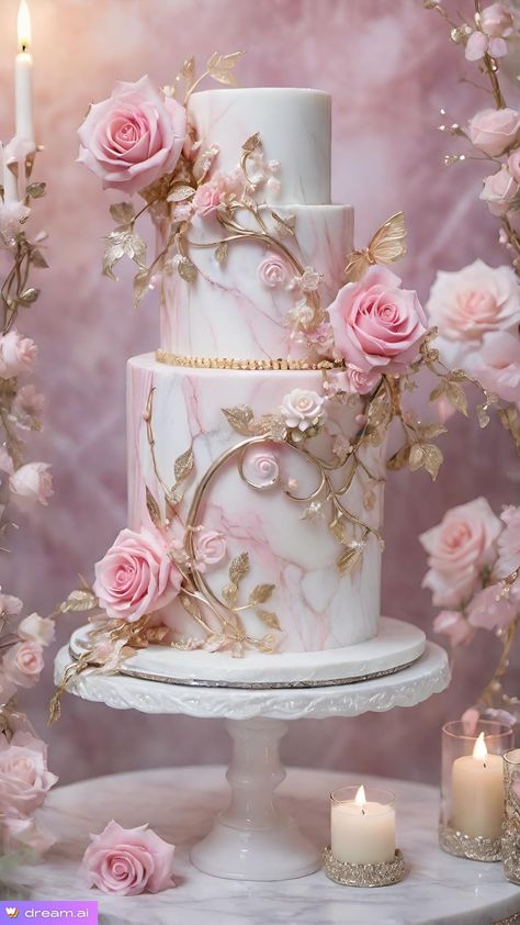 Quince Cakes Pink Butterfly, Quinceanera Rose Gold Theme, Cake For Quinceanera, Rose Gold Quince, Rose Gold Quinceanera, Quince Cakes, Sweet Sixteen Cakes, Quince Cake, Xv Ideas