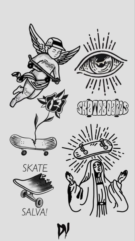 Small Skateboard Tattoo, Skateboard Tattoo Ideas, Skate Tattoo Ideas, Skateboard Tattoos, Skateboarding Tattoo, Tattoo Skate, Skater Tattoos, Skate Tattoo, Skateboard Tattoo