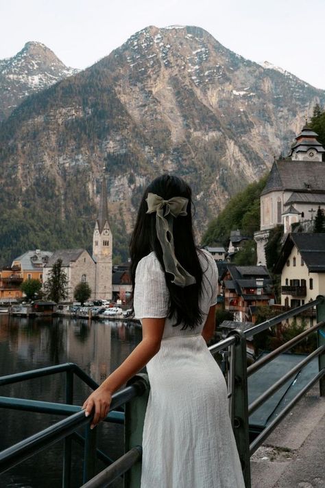 A guide to exploring Hallstatt in a European country. Includes recommendations for accommodations, activities like hiking and touring salt mines, visiting the Eisriesenwelt ice cave, and trying traditional Austrian desserts like germknödel and kaiserschmarrn. List Of Desserts, Summer Abroad, Feminine Urge, Hallstatt Austria, Play Dress Up, Europe Aesthetic, Photo Recreation, Life Abroad, Heritage Hotel