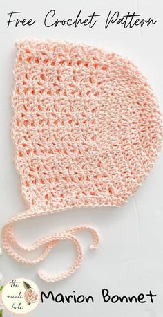 Easy Crochet Bonnet, Newborn Baby Bonnet Crochet Pattern Free, Crochet Infant Bonnet Free Pattern, Newborn Crochet Bonnet Pattern Free, Newborn Bonnet Crochet Pattern, Crochet Baby Bonnet Free Pattern Easy, Newborn Girl Crochet Patterns Free, Crochet Baby Girl Hats, Free Crochet Bonnet Pattern