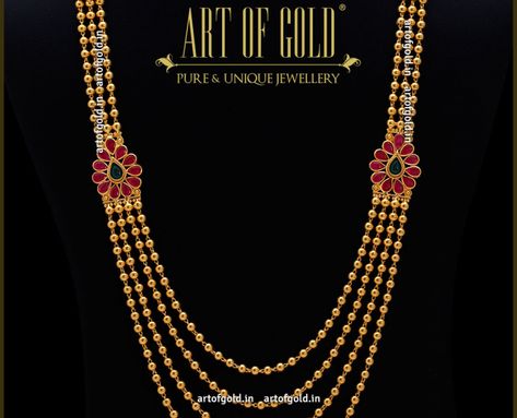 Chandra Haram - Light weight with 2 rows | Art of Gold Jewellery, Coimbatore Chandra Haram Designs Gold, Chandra Haram, Mugappu Chain, Mango Necklace, Peacock Necklace, Antique Necklaces, Mesh Necklace, Indian Jewelry Sets, Necklace Collection