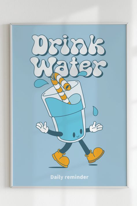 Stay Hydrated Drawing, Drinking Water Motivation, Water Poster Ideas, Reminder Poster Design, Stay Hydrated Quotes, Drink Water Poster, Responsibility Poster, Wellness Poster, Refilling Station