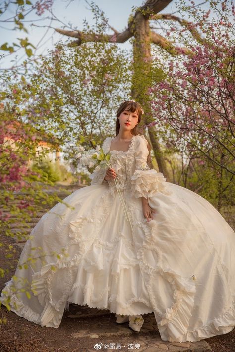 Poofy Wedding Dress, Fantasy Reference, Poofy Dresses, Fluffy Wedding Dress, Wedding Dress Aesthetic, Doll Wedding Dress, Poofy Dress, 18th Century Dress, Wedding Dresses Cinderella