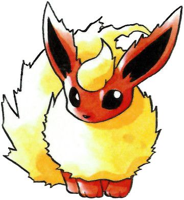 Flareon official artwork gallery | Pokémon Database Artwork Gallery, Pokemon Red, Game Boy, Red Green, Pikachu, Concept Art, Pokemon, Green, Red