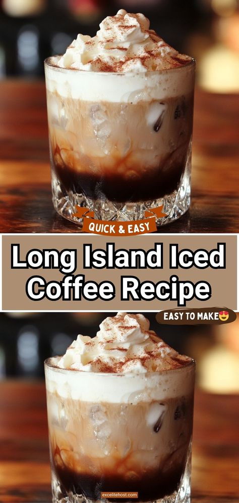 This deliciously boozy Long Island Iced Coffee is every coffee lovers dream! The recipe is easy to shake up in less than 5 minutes & it’s the perfect coffee cocktail for an after-dinner drink! Coffee Ingredients, Iced Coffee Drinks, Fresh Smoothies, After Dinner Drinks, Long Island Iced Tea, Ice Coffee Recipe, Sweet Drinks, Coffee Cocktails, Cold Brew Coffee