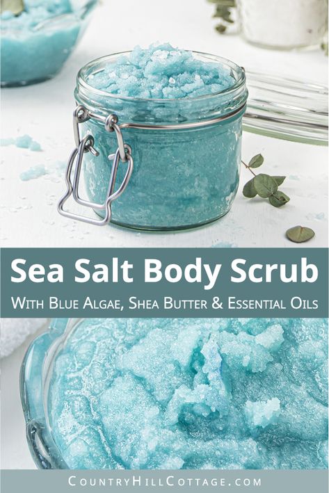 Body Salt Scrub, Body Scrub Packaging Ideas, Sea Salt Body Scrub Diy, Sea Salt Scrub Diy, Stuff To Make And Sale, Diy Sea Salt Scrub, Salt Scrubs, Sea Salt Scrub, Sea Salt Scrub Recipe