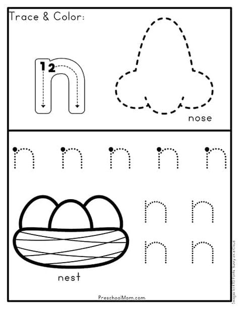 N Worksheets For Preschool, Letter N Worksheets For Preschool, Literacy Worksheets Preschool, Montessori Worksheets, Trace Alphabet, Lowercase Letters Printable, Letter N Worksheet, Tracing Alphabet Letters, Preschool Alphabet Printables