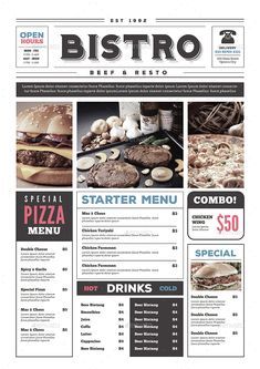 A3 Size Menu Design, Menu Table Design, Newspaper Menu Design, Diner Menu Design, Retro Menu Design, Vintage Menu Design, Food Newspaper, Bistro Breakfast, Burger Business