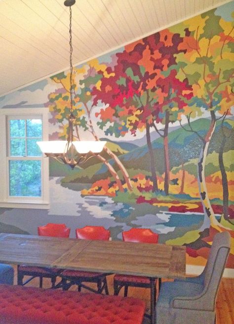 Blue Ridge Mountains Paint by Nunber Mural Wall Diy, Vintage Cabin, Camp Style, Lake Cabins, Paint By Numbers, Décor Diy, Mural Painting, Inspiration Wall, Cabins In The Woods