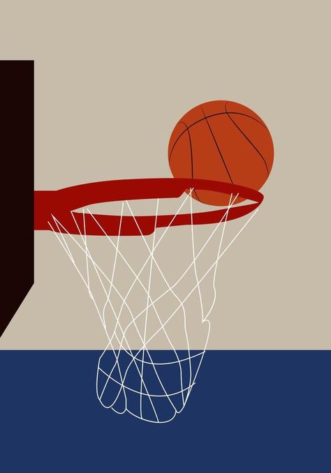 Basketball sheer, illustration, vector on white background. Basketball Graphic Design Illustrations, Basketball Net Drawing, Basketball Illustration, Basketball Net, Ceiling Detail, Sports Aesthetic, Background Background, Background White, Inspiration Boards