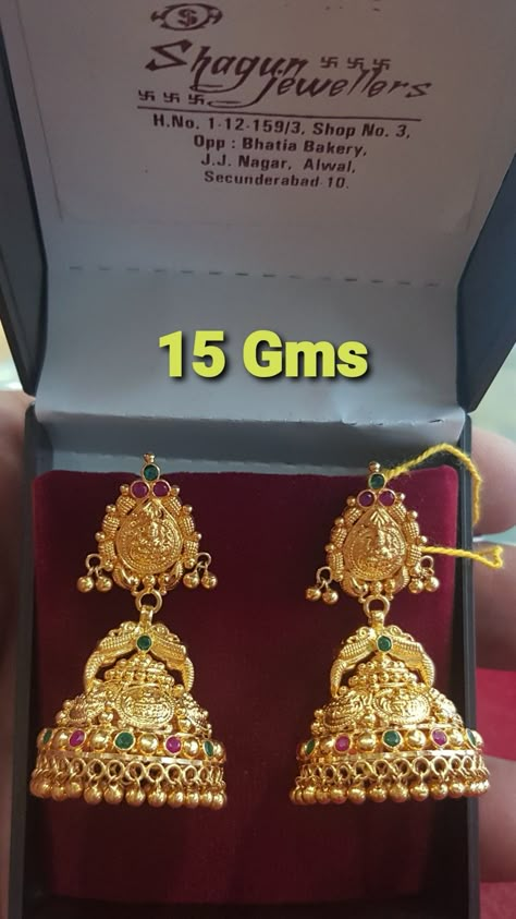 Kamal Buttalu Gold, Chand Balli Earrings Gold, Jumkas Gold With Grams, Gold Jumkas Design Latest Bridal, Butallu Designs Gold Latest, Lakshmi Devi Buttalu Gold, Jumki Design Gold Latest, Gold Earrings Buttalu Models, Butta Kammalu Gold Designs