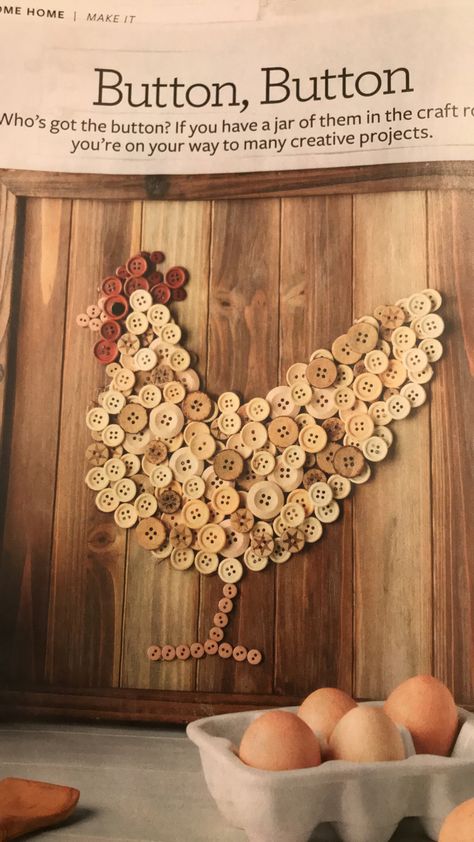 Button Pictures Ideas Wall Art, Button Diy Crafts, Button Chicken Art, Halloween Button Art, Fall Button Crafts, Old Buttons Ideas Diy Projects, Christmas Button Crafts, Button Tree Art, Vintage Buttons Crafts