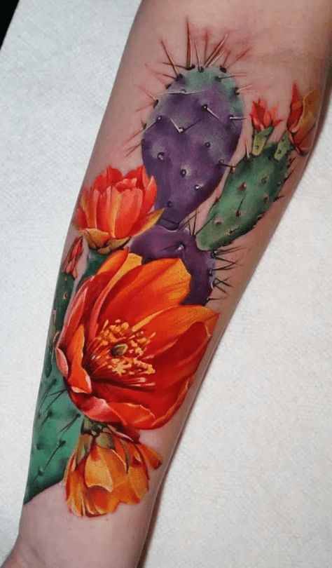 Desert tattoos are gaining popularity for their unique aesthetic and cultural significance. The desert often symbolizes spiritual growth, strength, and resilience – all of which can be reflected in a meaningful tattoo design.  Desert Tattoo Ideas  Whether you are looking for something bold and desert-inspired or more subtle and dainty, there are so many options to choose from. Here are 15 of the best desert tattoo ideas to inspire your next ink: 1. Prickly Pear Cactus: This sp... Desert Tattoo, Succulent Tattoo, Arizona Tattoo, Cactus Tattoos, Texas Tattoos, Cactus Tattoo, Flowering Cactus, Sugar Skull Tattoos, Plant Tattoo