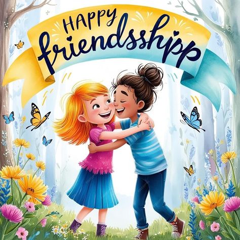 Premium Photo | Happy Friendship Day Two Friends Sharing a Moment Happy Friendship Day Best Friends, Friendship Day Photo, Friendship Day Photos, Happy Friendship Day Images, Friendship Day Special, Friendship Day Images, Friendship Photos, Painting Images, Happy Friendship