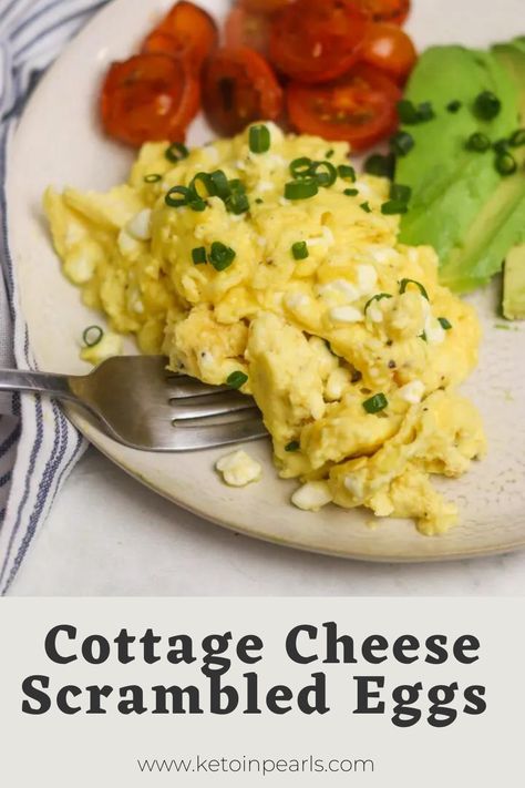 Start your day with a protein-packed twist! Try our Cottage Cheese Scrambled Eggs for a creamy, fluffy, and delicious breakfast. It's the perfect way to fuel your morning and keep you satisfied until lunch. High Protein Scrambled Eggs, Protein Scrambled Eggs, Scrambled Eggs With Cottage Cheese, Eggs With Cottage Cheese, Best Scrambled Eggs, Sauteed Tomatoes, Scrambled Eggs With Cheese, Creamy Scrambled Eggs, Keto Bagels