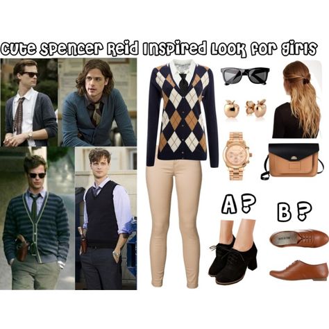 Dr.Reid Inspired Outfit by sarismar on Polyvore Spencer Reid Costume, Spencer Reid Outfit Ideas, Spencer Reid Inspired Outfits, Nerd Fashion Women, Spencer Reid Outfit, Beth Smith, Library Chic, Dr Reid, Nerd Outfits