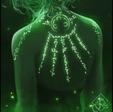 Green Fire Fantasy Art, Glowing Runes Fantasy Art, God Of Dreams Fantasy Art, Green Assassin Aesthetic, Earth Manipulate Power, Earth Powers Magic, Necromancer Aesthetic Green, Green Power Aesthetic, Healing Magic Art