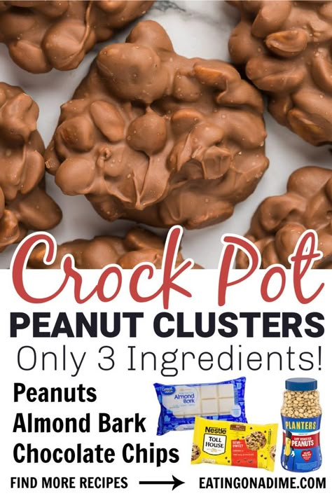 Crock Pot Peanut Clusters Easy, Pecan Clusters Crock Pot, Crock Pot Cookies, Crock Pot Peanut Clusters 4 Ingredients, Crockpot Peanut Clusters Easy, Crock Pot Candy Peanut Clusters, Crockpot Candy Peanut Clusters, Crockpot Candies, Slow Cooker Peanut Clusters