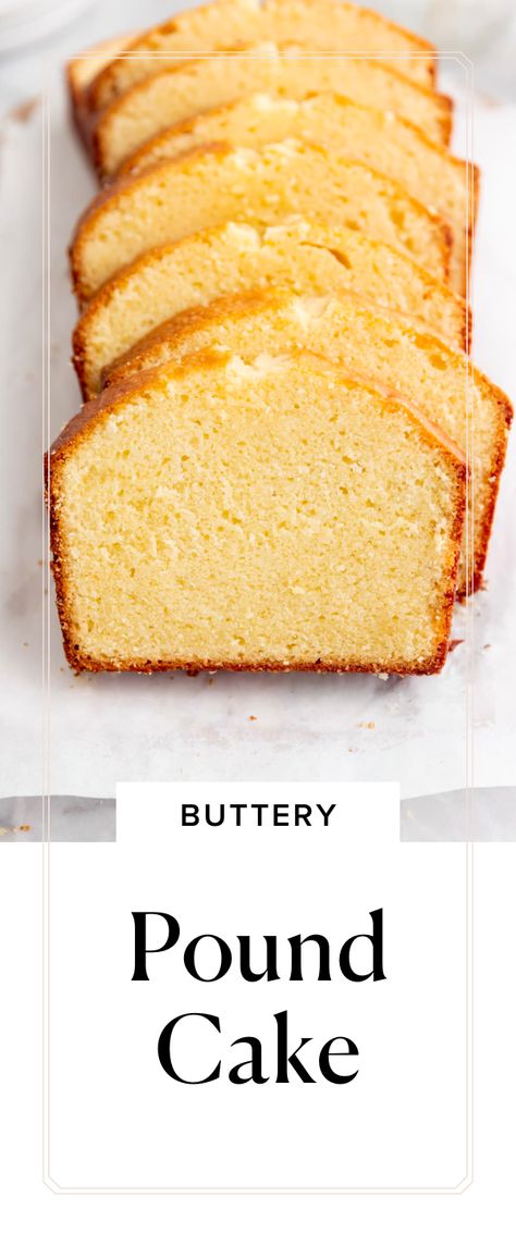 Soft, buttery, perfectly sweet and supremely soft, this pound cake recipe is the tastiest you’ll ever have. We broke it down so you have a step-by-step guide to make the best pound cake. Small Batch Pound Cake Recipe, Yummy Cake Recipes Homemade, Super Moist Pound Cake, Small Pound Cake Recipe, Fall Pound Cake Recipes, Simple Cake Recipe For Beginners, Sweet Pound Cake Recipe, 1234 Cake Recipe, Sara Lee Pound Cake Recipe