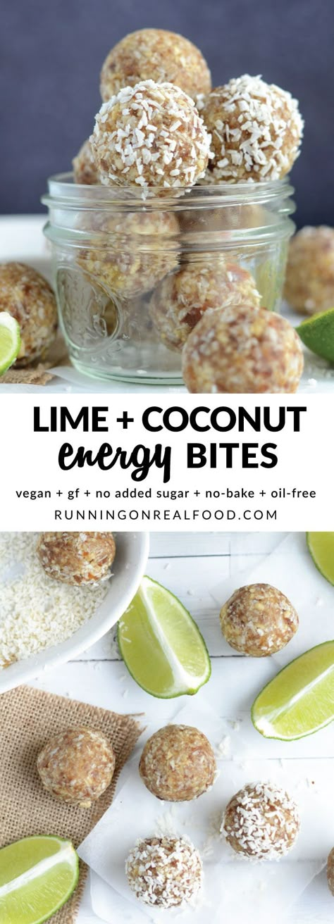 Helt goda. Påminde om pasha av någon orsak (nöt+torkad frukt+citrus?). Vårig/somrig smak smak. Tillsatte 2l lätt mixade havregryn eftersom de blev ganska kladdig deg Coconut Lime Energy Balls, Lime Protein Balls, Coconut Energy Bites, Energy Balls Healthy, Energy Bites Recipes, Migraine Attack, Energy Ball Recipe, Protein Bites, Protein Balls