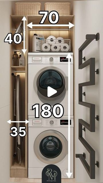 RM Interior Designs on Instagram‎: "مقاسات مهمة ل laundry room 🧺 Important dimensions for your laundry room 🧺 ✨ Maximize Every Inch ✨ Check out our professional design pulse for this laundry room’s perfectly measured layout! From clever storage solutions to optimal functionality, we leave no space wasted. Get inspired and upgrade your laundry room today! 💫 #LaundryRoomDesign #MaximizeSpace #StorageSolutions #FunctionalDesign #EfficiencyGoals #InteriorInspiration #DesignPulse #RMDesignPulse”"‎ Toilet With Laundry Room, Laundry And Toilet Room, Laundry Room Plans Layout, Small Laundry Design, Small Laundry Room Ideas On A Budget, Mini Laundry Room Ideas, Tiny Laundry Room Ideas Stackable, Laundry Room In Bathroom, Stackable Laundry Room Ideas