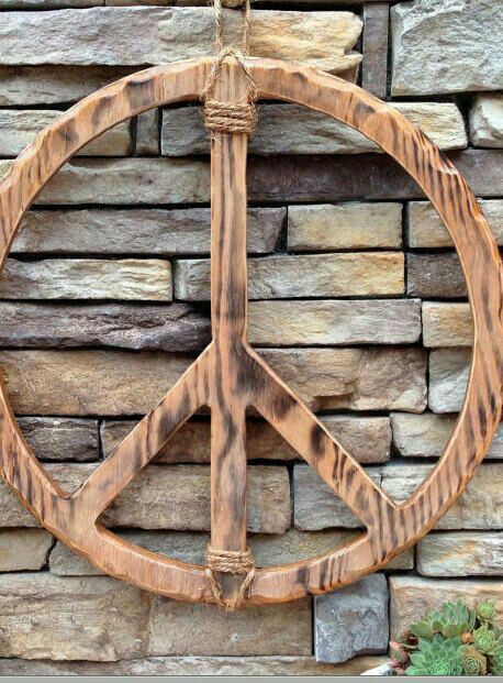 Wood carved peace sign Wooden Peace Sign, Two Places At Once, Imagine Peace, Patio Wall Art, Peace Symbols, Trendy Graphics, Peace Sign Art, Art Wedding Gift, Hippie Aesthetic