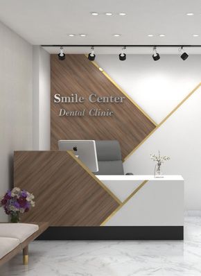 Reception Table For Clinic, Dental Reception Desk, Table Reception Design, Reception Ideas Office, Service Center Design, Dental Clinic Interior Design Modern, Modern Medical Office Design, Dental Reception Design, Dental Clinic Reception Design