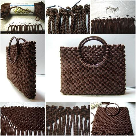 DIY Macrame Cord Tote tutorial and instruction. Follow us: www.facebook.com/fabartdiy