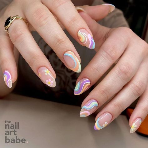 Hippie Nails, Dream Nails, Fire Nails, Funky Nails, Pretty Acrylic Nails, Dope Nails, Short Acrylic Nails, Best Acrylic Nails, Cute Acrylic Nails