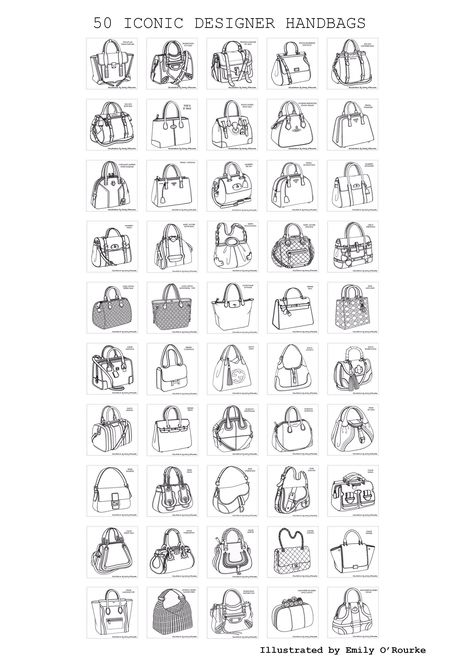 Purse Sketch Design, Hand Bags Designer Drawing, Iconic Handbags Designer Bags, Handbag Sketch Design, Purse Design Drawing, Handbags Sketches, Purse Reference, Bag Design Sketch, Handbag Sketch