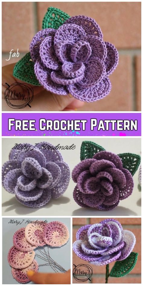 Coaster Patterns, Crochet Flower Pattern, Crochet Puff Flower, Crochet Rose Pattern, Coaster Pattern, Crochet Flowers Free Pattern, Crochet Coaster, Crochet Bouquet, Crochet Plant