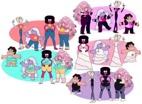 clothes swap Steven Universe Gem Body Types, Steven Universe Mom Swap, Steven Universe Outfit Ideas, Steven In A Dress, Mom Swap Au Steven Universe, Genderbent Steven Universe, Steven Universe Outfits, Steven Universe Redesign, Steven Universe Clothes